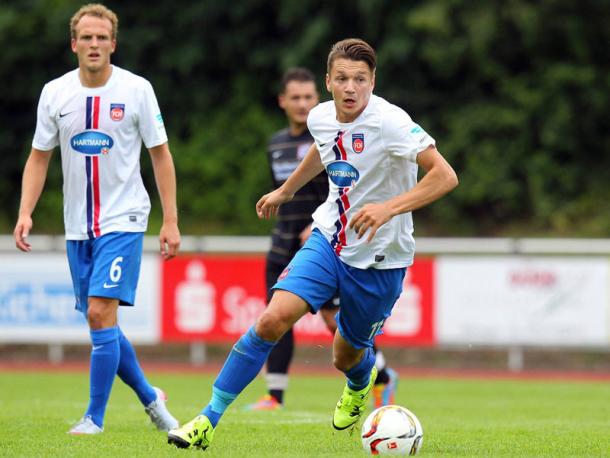 Frahn in action during a pre-season friendly for his former club. (Image credit: Kicker)