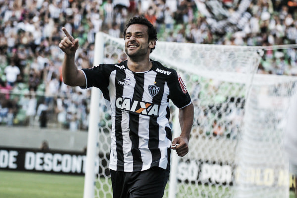 Fred celebra seu terceiro gol no Campeonato Mineiro (Foto