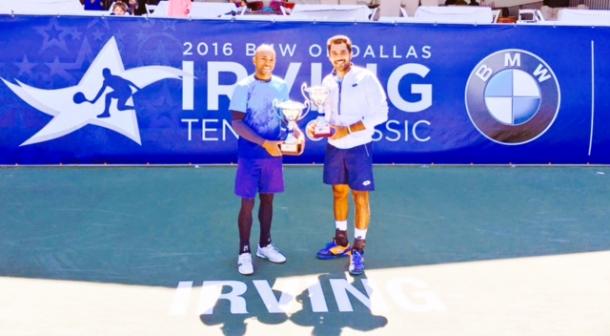 Nicolas Monroe (Left) and Aisam-Ul-Haq Qureshi celebrate with their trophies. (Photo Credit: Tara Tamer Photography)