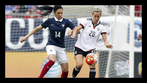 Necib and Goeßling battle for the ball. Photo: FIFA