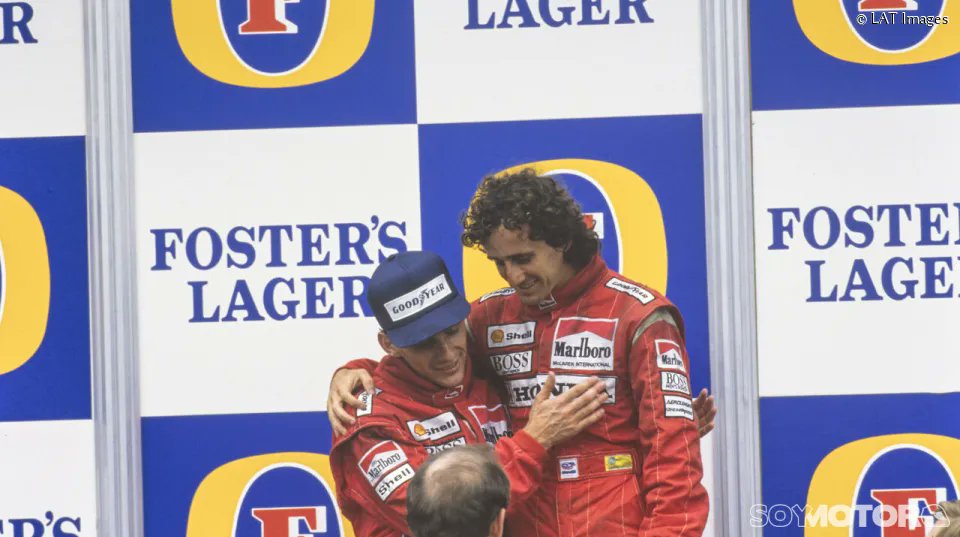 Senna y Prost subidos al podio | Foto: SoyMotor