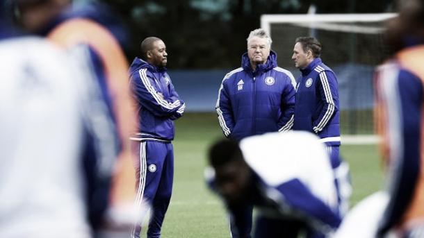 Hiddink has formed an instant bond with the team. (Image credit: Chelsea FC)