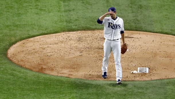 Morton's stellar postseason came to a crashing end as the Dodgers roughed him up/Photo: Tom Fox/Dallas News