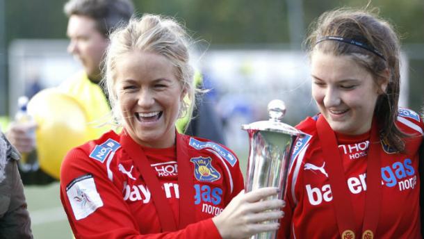 Mykjåland is no stranger to titles. She has six league wins, five cup wins and she can still add one more of each. Source: Gorm Kallestad / Scanpix