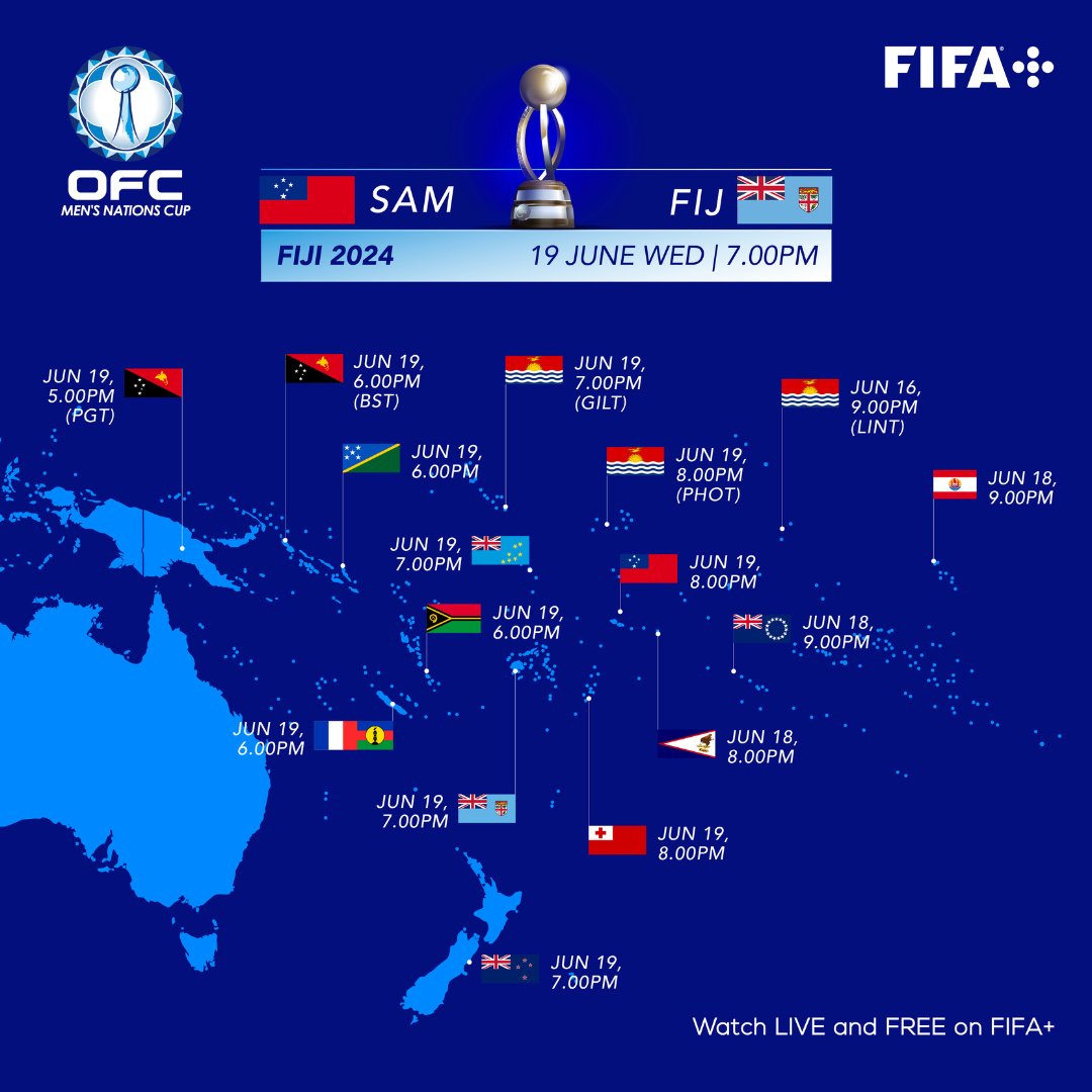 Highlights and Goals Samoa 19 Fiji in OFC Nations Cup June 19, 2024 VAVEL USA