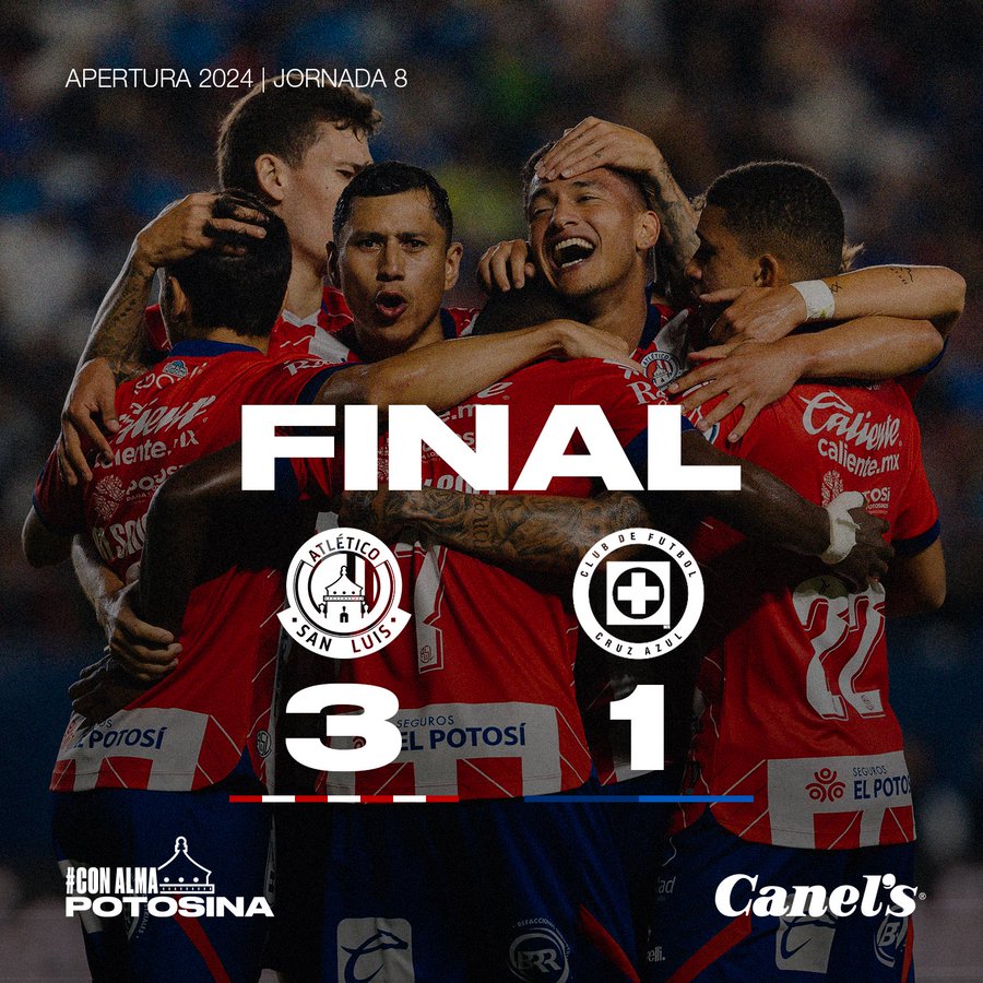 Goals and Summary of Atlético San Luis 3-1 Cruz Azul in Liga MX