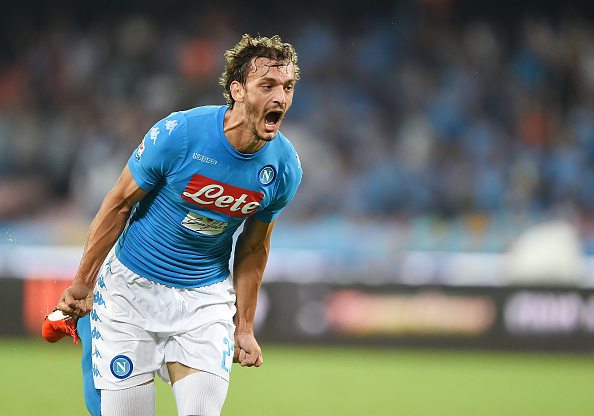 Gabbiadini celebra su gol ante el Chievo. / Foto: sscnapoli.it