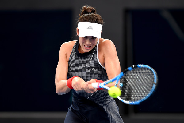 Muguruza in action at the Brisbane International this week | Photo: Bradley Kanaris/Getty Images AsiaPac