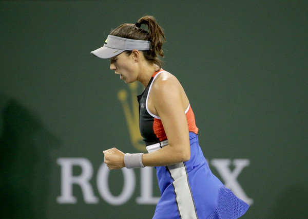 Everything was going smoothly for Garbine Muguruza until 6-2, 3-0 40-0 where she missed six game points to hold | Photo: Jeff Gross/Getty Images North America
