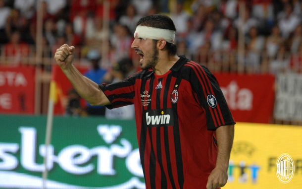 Exemplo de entrega dentro de campo, Gattuso disputou 468 jogos e marcou 11 gols pelo Milan (Foto: Divulgação/AC Milan)