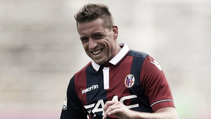 Above: Sunderland's Emanuele Giaccherini in action for his loan club Bologna has been named in Antonio Conte's 30-man Italy squad | Photo: Gazzetta  