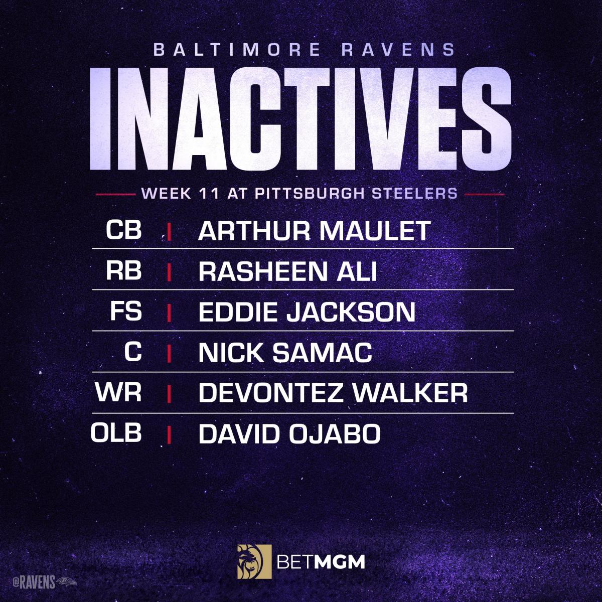 Summary Pittsburgh Steelers 1816 Baltimore Ravens in NFL November