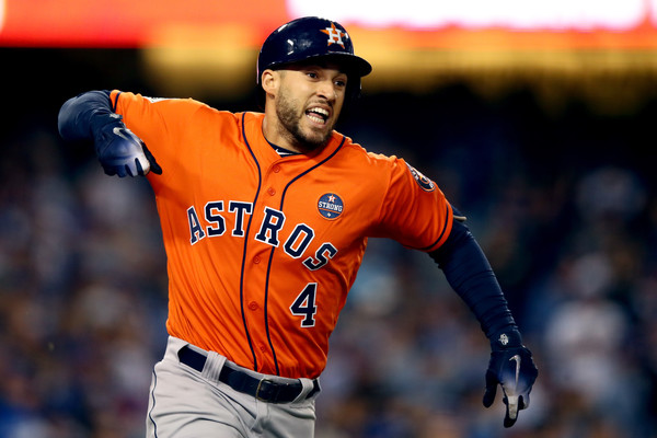 Springer reacts after his two-run home run/Photo: Ezra Shaw/Getty Images