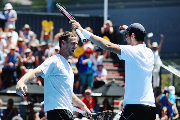 Michael Venus (left) and Mate Pavic celebrate a title in Auckland, New Zealand (Photo: Getty Images)