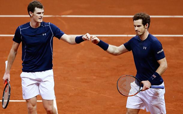 Jamie Murray (left) and Andy Murray may partner up again in Davis Cuo play (Photo: Getty Images)