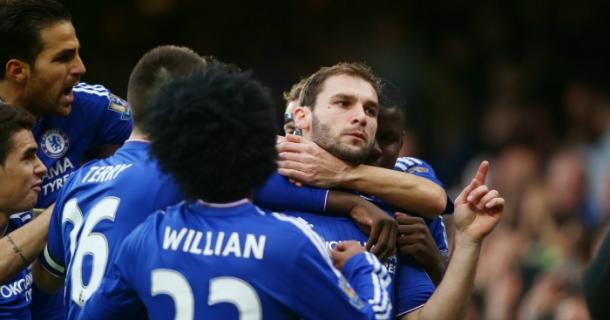 Ivanovic celebrates his opening goal in December. (Photo: Football 365)