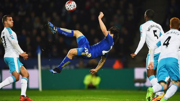 Okazaki marcó en los últimos dos encuentros ante Newcastle | Foto: Getty Iamges.