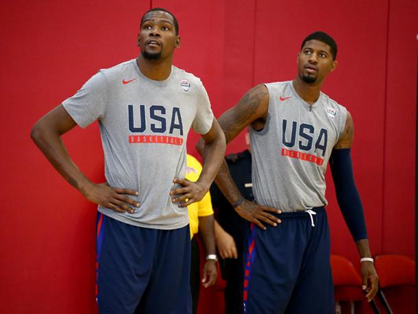 Team USA's one-two punch has been Kevin Durant (5) and Paul George (13). Photo: Nathaniel S. Butler/NBAE via Getty Images