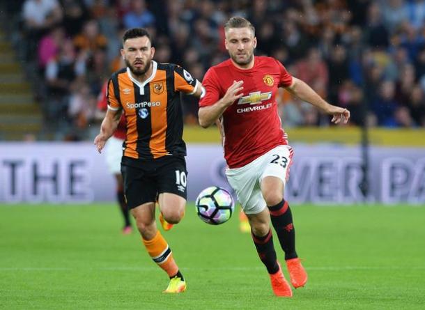 Shaw in action against Hull at the KCOM stadium | Photo: Getty