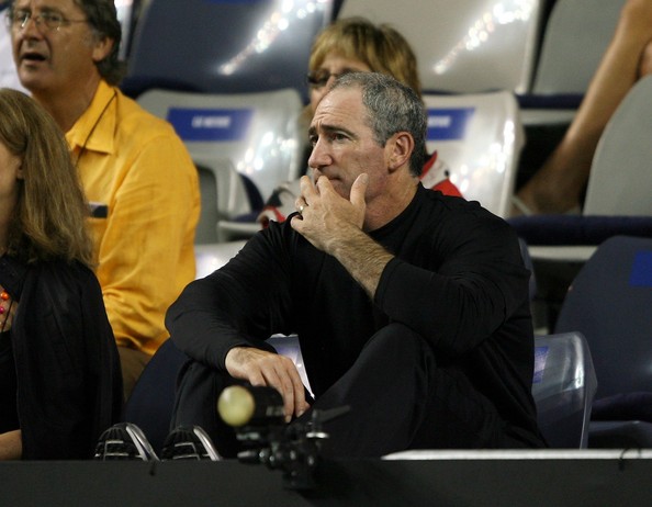 Brad Gilbert, one of the original supercoaches, watches one of Andy Murray's matches back in 2007. Photo: Clive Brunskill/Getty Images