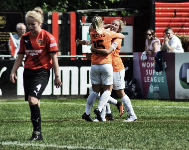 The surprise package of this year's competition is the London Bees who've beaten Watford, Chelsea and Sheffield en route to the semi-finals (credit: Gino D'andrea)