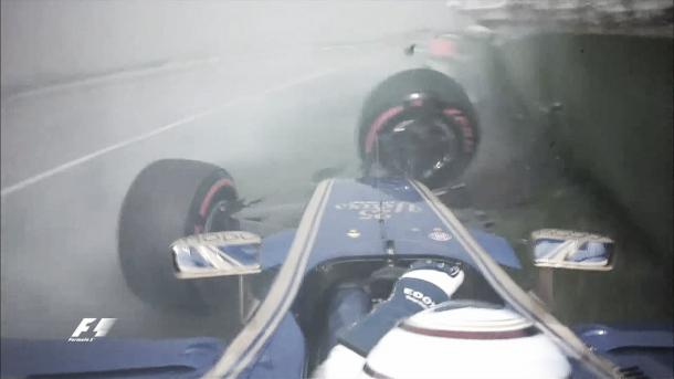 Momento del accidente de Giovinazzi en la curva 16 | Fuente: @F1