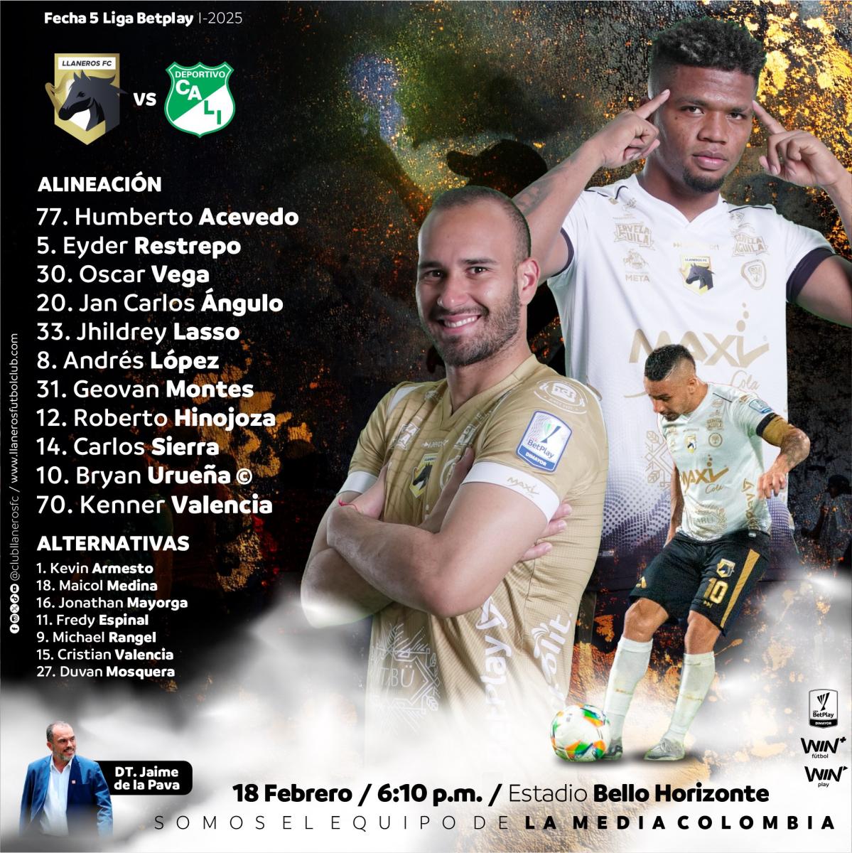 Resumen y goles de Llaneros FC vs Deportivo Cali (0-1) en Liga Betplay ...