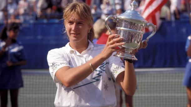 Graf completed her grand slam at the 1988 US Open, pictured above. Photo: AFP