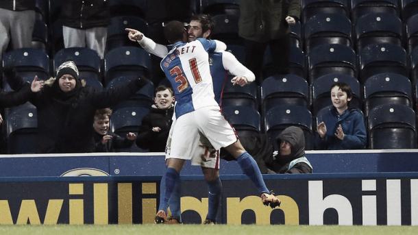 Graham celebrates scoring for Blackburn. | Image source: Sky Sports