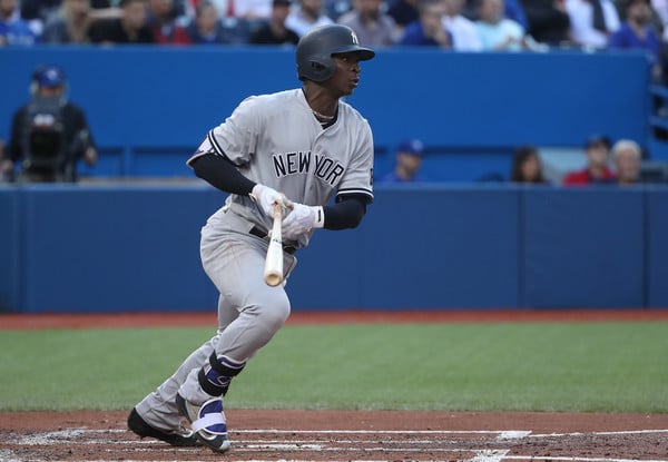 Didi Gregorious left an impression in the bottom of the first. Credit: Tom Szczerbowski/Getty Images North America