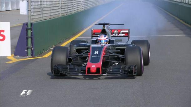 Grosjean abandonou com problemas de motor (Foto: Divulgação/F1)