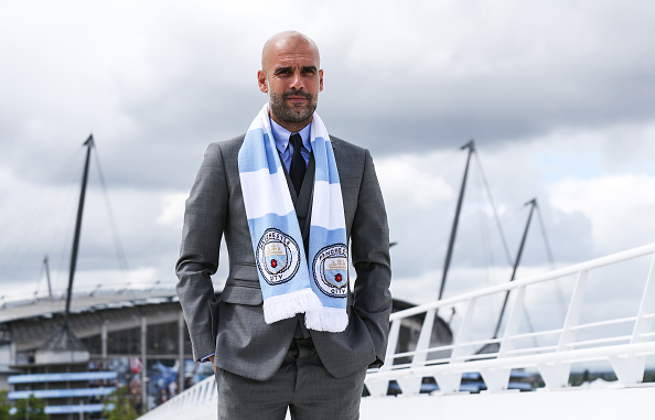 Guardiola held his first press conference as City boss on Friday | Photo: Barrington Coombs/Getty