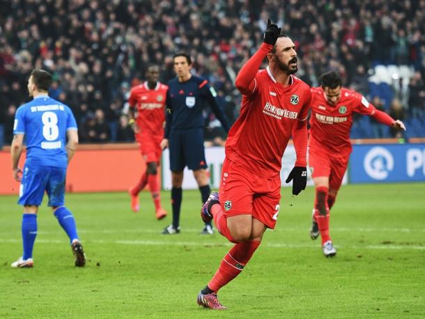 Hugo Almeida celebrates the opening goal, but it wasn't enough for a share of the spoils. | Image credit: kicker - Getty Images