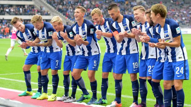 Los jugadores del Hertha celebran un gol. | Fuente: herthabsc.de