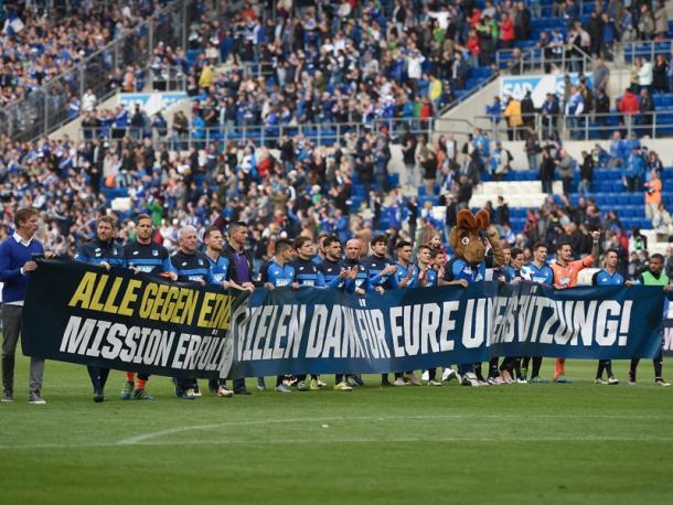 Hoffenheim pay thanks to their fans after a tough season. | Image credit: kicker - Getty Images