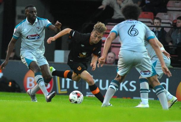 Hull's youngsters were lively but Grimsby matched them all the way (photo : Hull Daily Mail) 