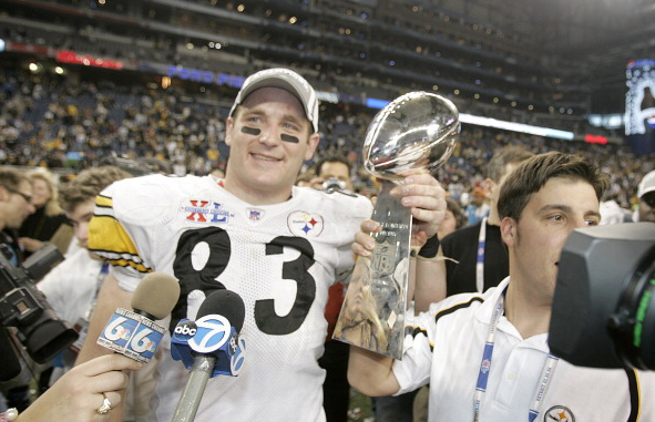 Heath Miller after the Steelers beat the Seattle Seahawks 21-10 in Super Bowl XL / Mike Ehrmann - NFLPhotoLibrary