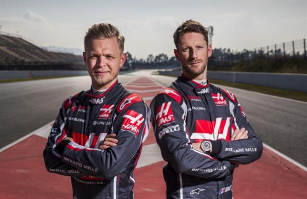 Kevin Magnussen y Romain Grosjean. Foto: Haas F1 Team.