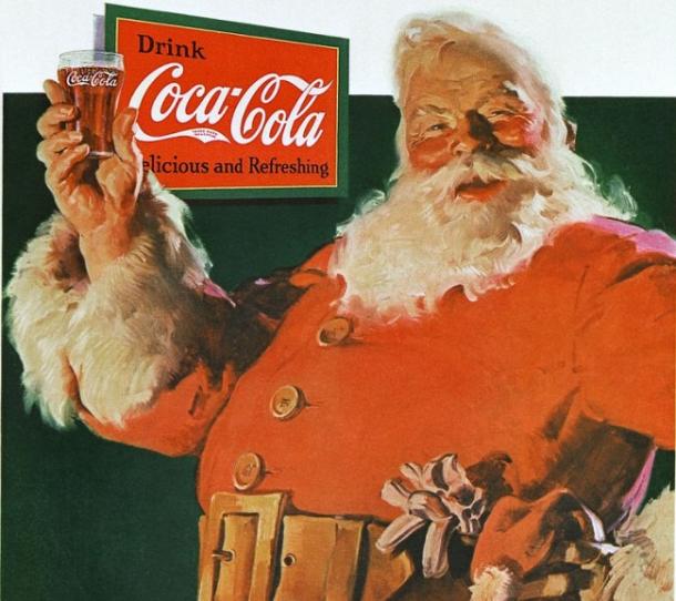 Primera ilustración de Papá Noel para Coca Cola por Haddon Sundblom año 1931 (foto:CocaCola)