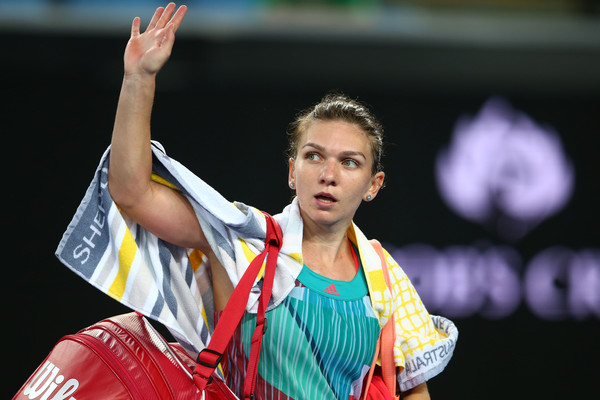 Halep leaves the court after her first round defeat at the Australian Open last month. Photo: Mark Kolbe/Getty Images