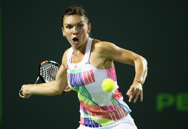 Halep drills a forehand. Photo: Clive Brunskill/Getty Images