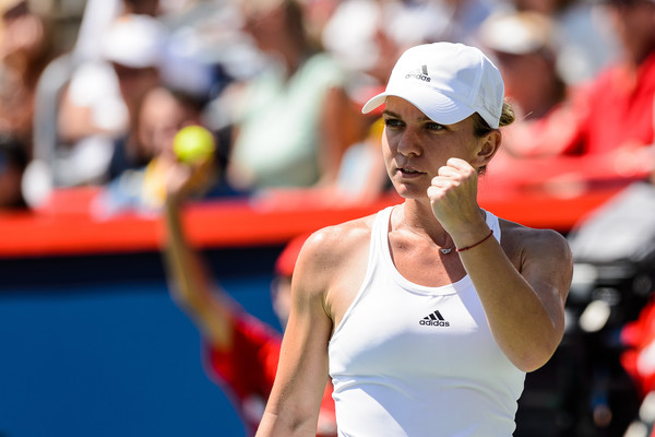 Simona Halep celebrates a point during her finals win last year in Montreal. Photo: Minas Panagiotakis/Getty Images
