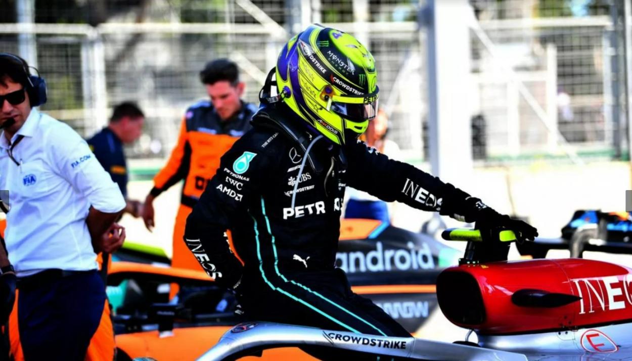 Hamilton con dolores de espalda tras el GP de Azerbayán por el porpoising. / Fuente: F1