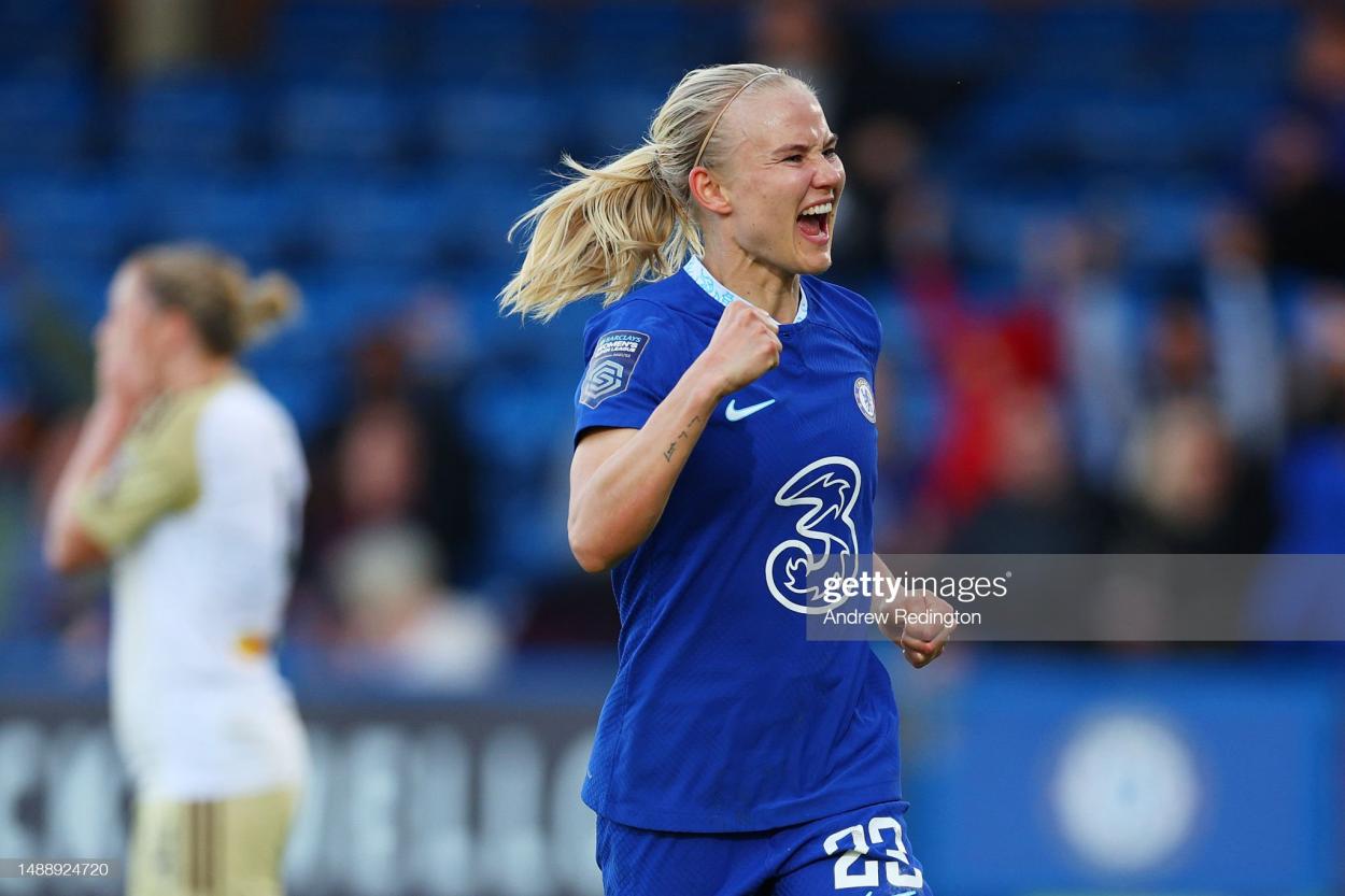 Pernille Harder will play her last match for the Blues against Reading ((Photo by Andrew Redington via Getty Images)