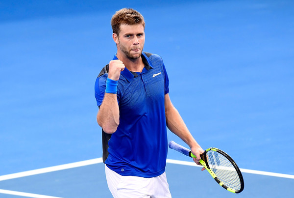 Ryan Harrison celebrates reaching his second career final by beating Alex De Minaur. Photo: Bradley Kanaris/Getty Images