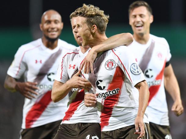 Vegar Eggen Hedenstad celebrates his first St. Pauli goal. | Photo: FC St. Pauli