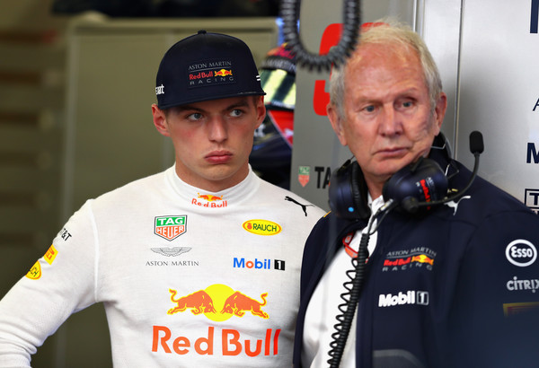 Verstappen y Marko durante el GP en Bakú. Fuente: Getty Images
