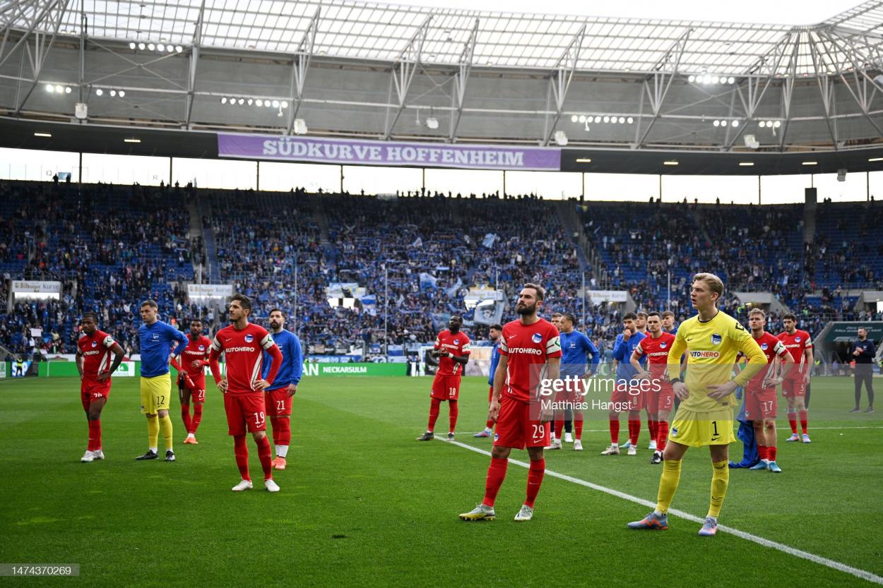 Hertha lost 3-1 away to fellow strugglers Hoffenheim last time out PHOTO CREDIT: Matthias Hangst