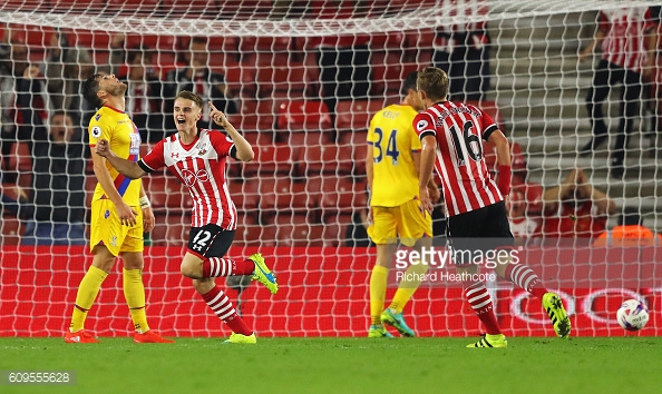 Hesketh celebrates his first goal. Photo: Getty