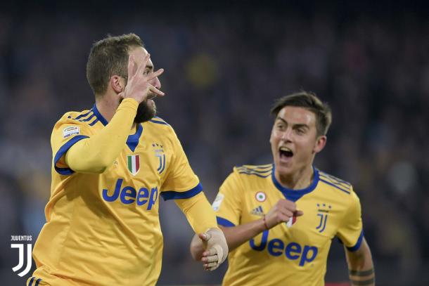 Higuaín celebra el gol contra su ex equipo | Foto: Juventus